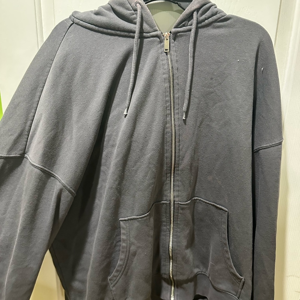 Woman’s Gray Hoodie Sweater